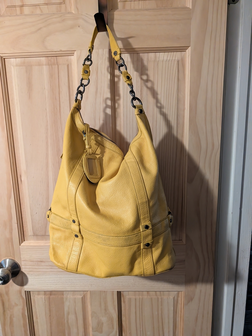 Kenneth Cole Reaction Yellow Leather Shoulder Hobo